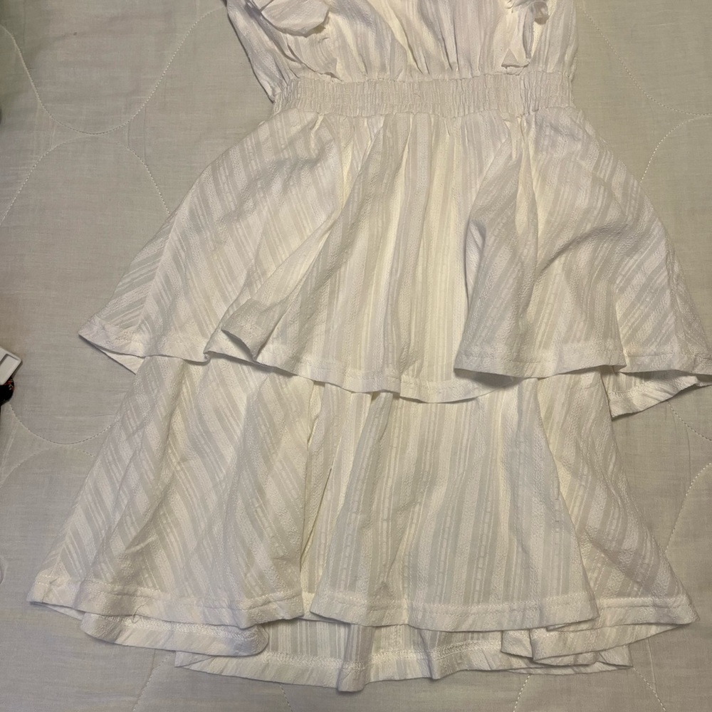 NWT White Ruffle Mini Dress Size XS - Picture 5 of 5